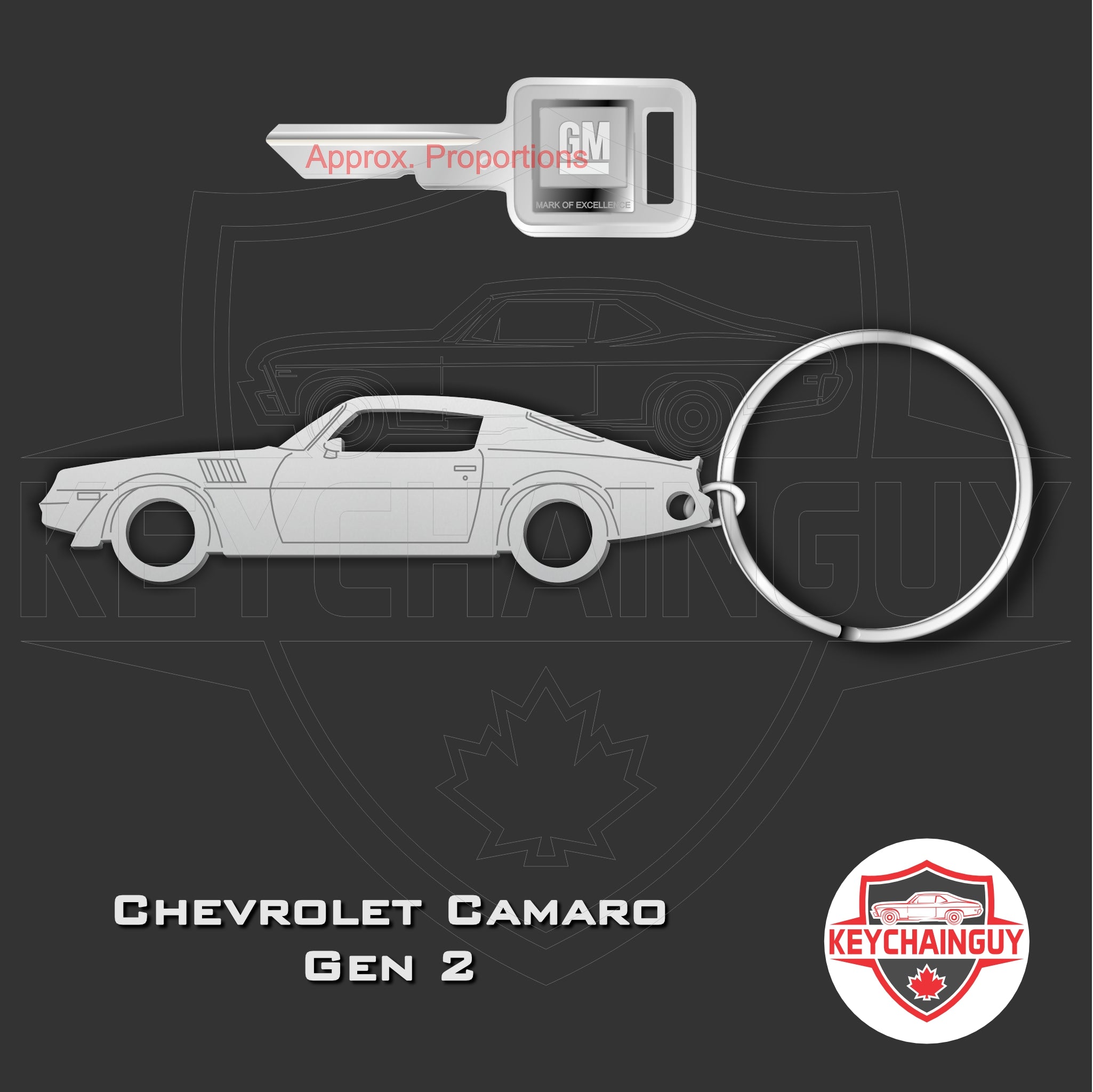 thumbnail image 2 of 1967 Chevrolet Camaro Laser-Cut Keychain – First Generation – Classic Chevy Gift 2 of 6