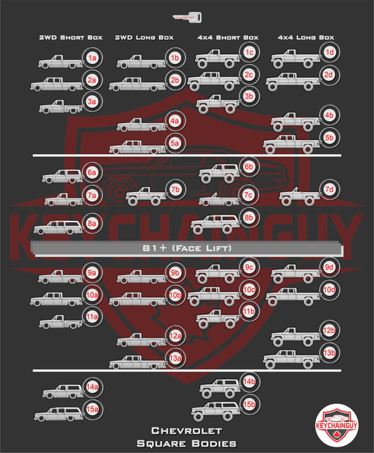1973-1990 Chevy/GMC Square Body Truck Keychain - Durable Stainless Steel | Keychainorde