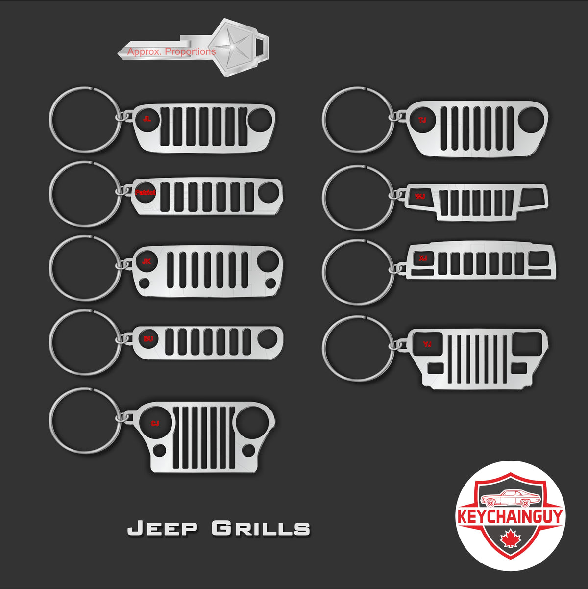 Iconic Jeep Grills – Keychainguy